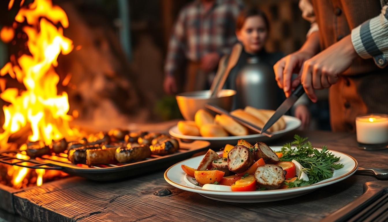 Fresh seasonal ingredients arranged for home cooking